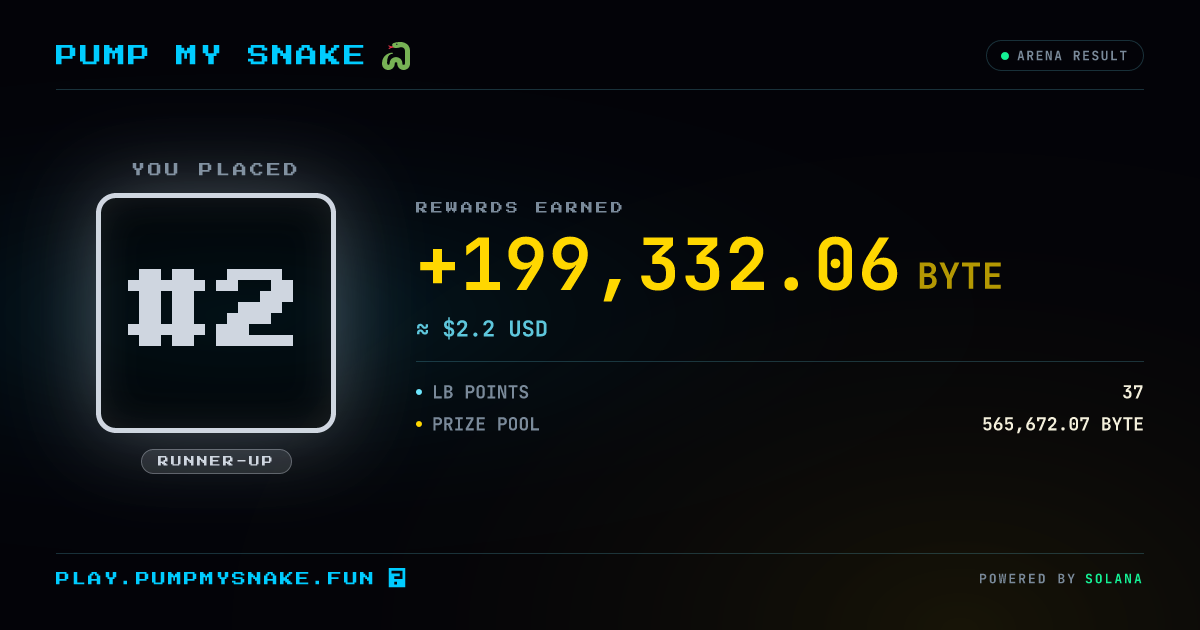 My Pump My Snake arena result